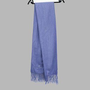 ALPACA‎ CAMARGO Brushed Alpaca Blend Fringe Peru Periwinkle Blue Scarf 9”x 80”